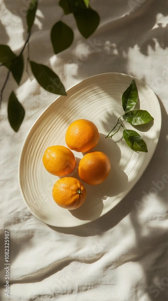 Obraz Plate with tangerines. 