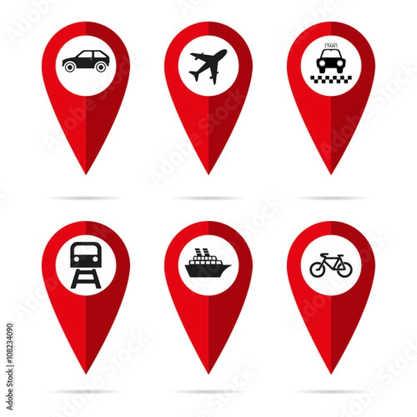 Fototapeta Set Pointer transport, vector illustration
