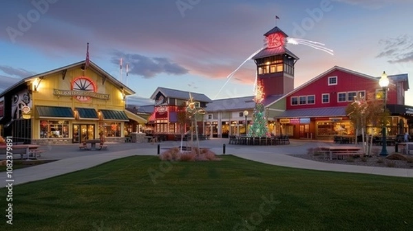 Obraz Illuminated Town Square