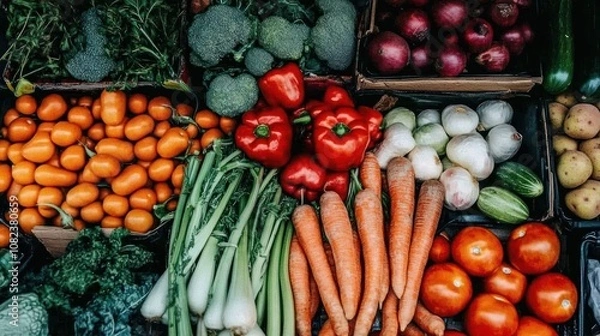 Obraz Fresh Produce in a Market Stall