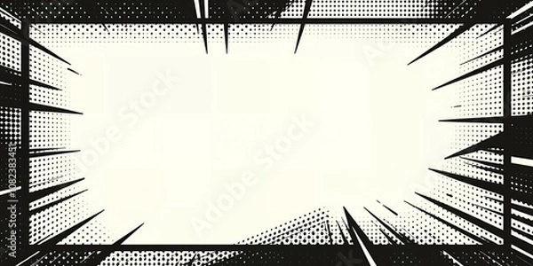 Obraz Black and white comic book style frame.