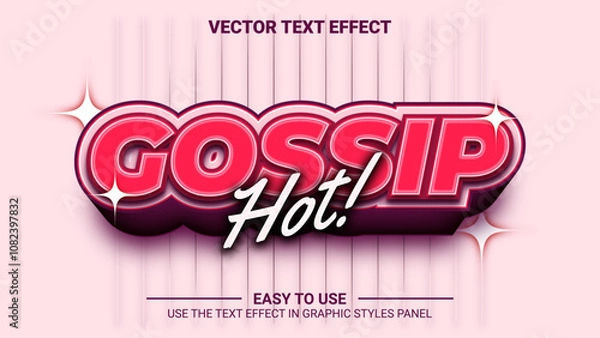 Fototapeta 3d gossip hot editable text effect