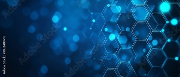 Fototapeta Abstract medical technology background with hexagon patterns, illustrating healthcare innovation, health science, medical research, technology in medicine, digital health solutions