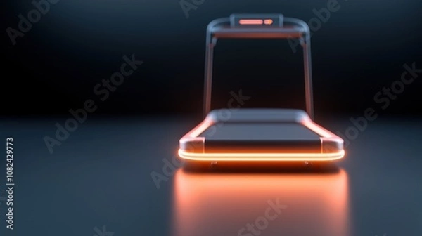 Fototapeta A treadmill with a red light on it