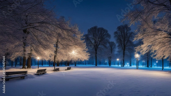 Fototapeta park with winter