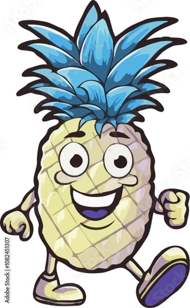Obraz Pineapple cartoon style
