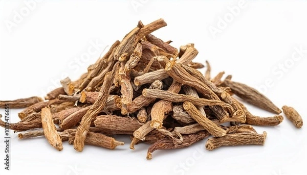 Obraz manjishtha rubia cordifolia ayurveda herb natural medicinal remedy ingredient isolated on a white background