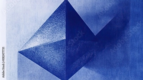 Obraz Abstract Blue Geometric Shape on Textured Surface