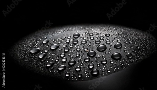 Obraz water droplets on black background