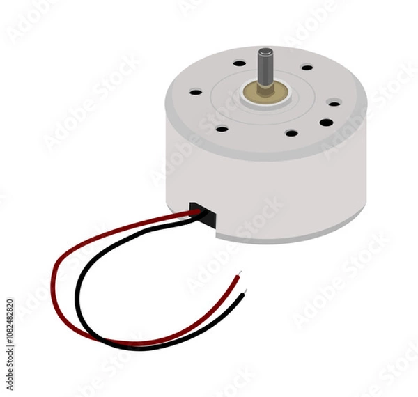 Obraz dc motor fan brushed realistic vector design