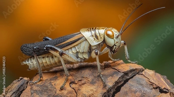 Fototapeta A detailed macro shot of a cricket.