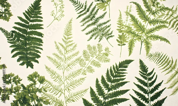 Obraz modern 2D doodle cartoon flower concept with open space for text, featuring whimsical floral and leafy elements on crisp white backgrounds.