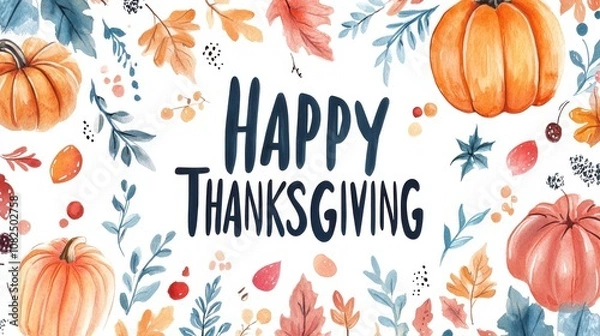 Fototapeta Greeting card design for thanksgiving holiday.