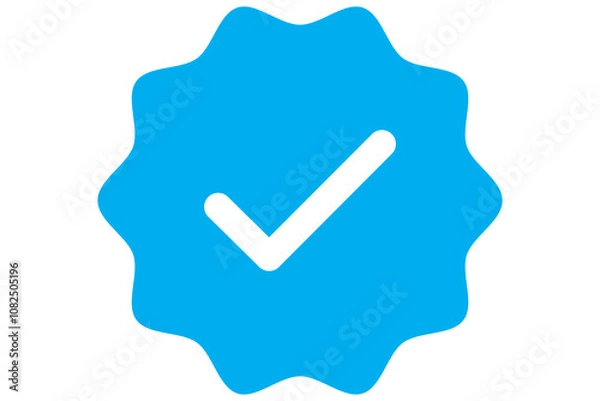 Fototapeta Verified badges. Whatsapp, Facebook, Instagram, TikTok and Twitter. Profile verification icons. Isolated on white background. Vector