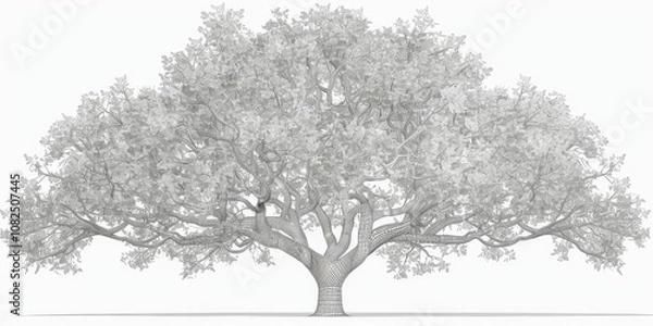 Obraz Drawing of a serene mountain landscape sea sand with trees