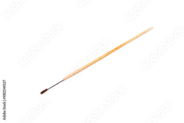 Obraz a small, thin, natural paint brush.