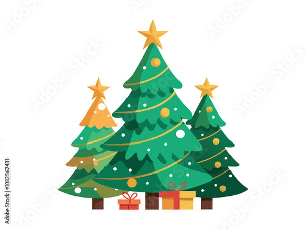 Fototapeta a Christmas tree with a gift and a gift in the middle of it