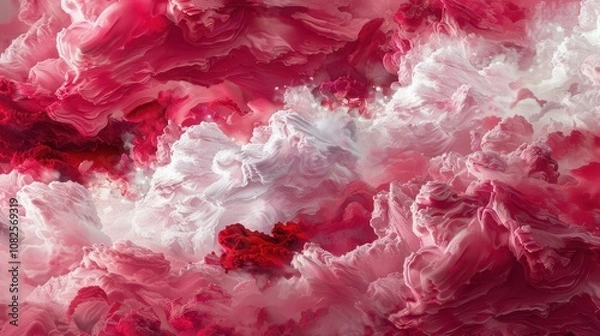 Obraz Rich red marble texture with vibrant pink clouds in dynamic patterns