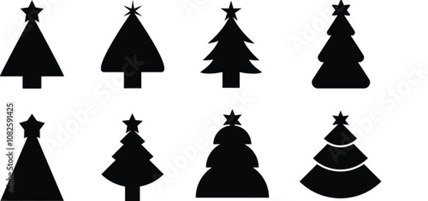 Fototapeta Christmas Trees Vector icon style or pattern making illustrator artwork