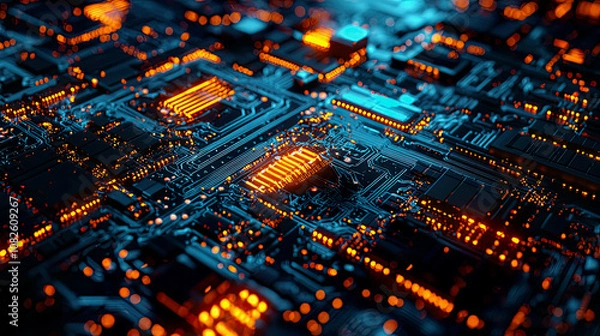 Obraz Intricate glowing cyber defense layers with complex encryption protocols safeguarding critical systems