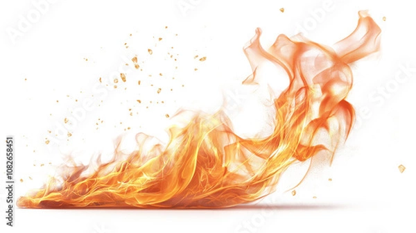 Obraz Stunning realistic fire flames PNG images on a white background