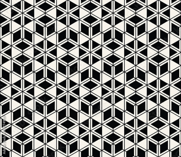 Obraz Flower hexagon seamless pattern background vector