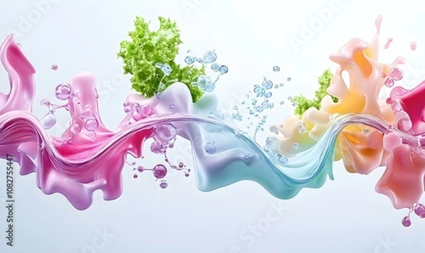 Fototapeta Holistic Wellness Journey, Emphasizing the balance of prebiotics and probiotics for enhanced health and vitality through natural ingredients
