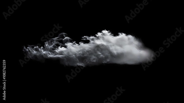 Obraz Fine white powder is meticulously scattered on a matte black surface, creating a striking visual contrast that highlights its delicate, ephemeral nature and artistic potential. Ephemeral. Illustration