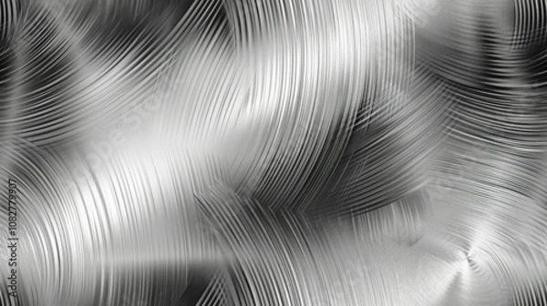 Fototapeta Smooth, brushed steel surface with radial patterns