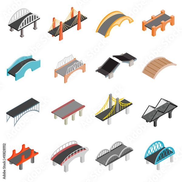 Obraz Most zestaw ikon