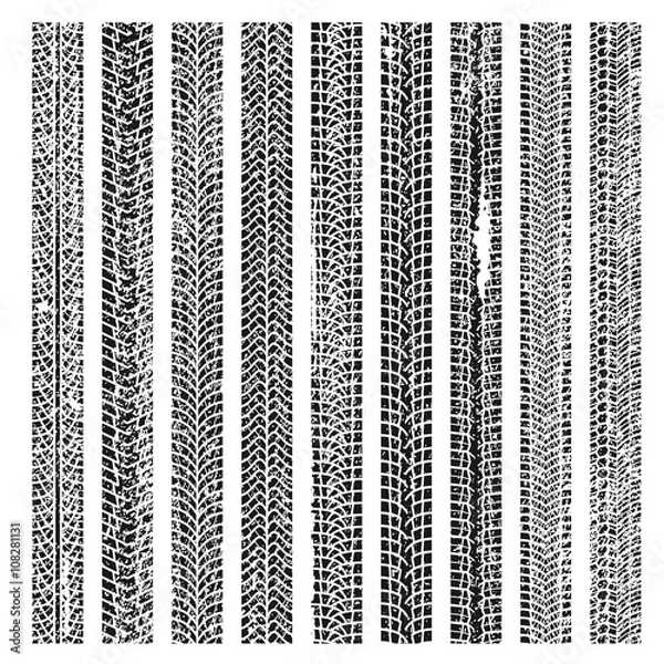 Fototapeta vector tire tracks