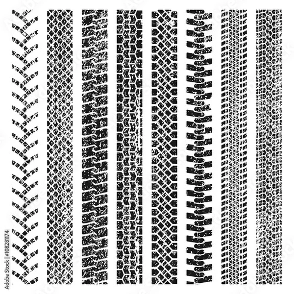 Fototapeta vector tire tracks