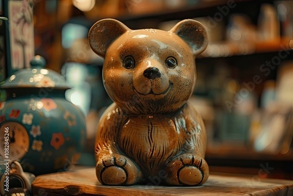 Obraz a designer bear figurine.