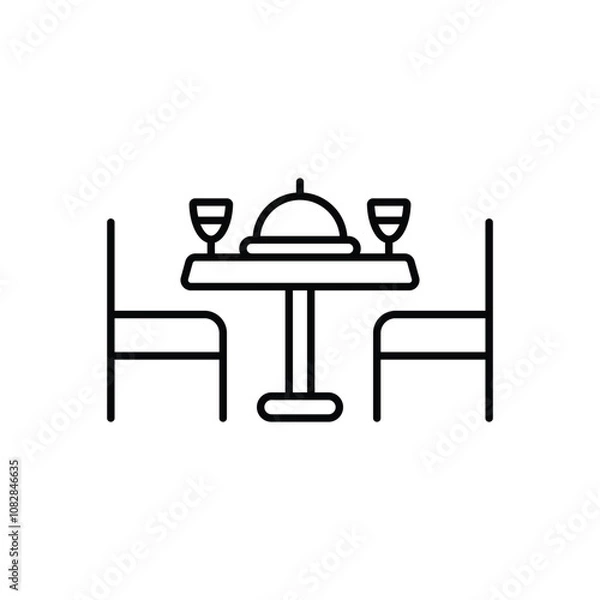 Fototapeta Table Setting vector icon