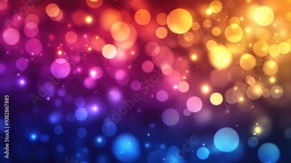 Fototapeta Abstract multicolored bokeh circle illustration showcasing a vibrant background filled with luminous particles