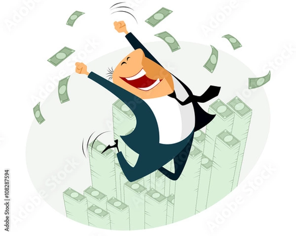 Obraz Happy businessmen jumping