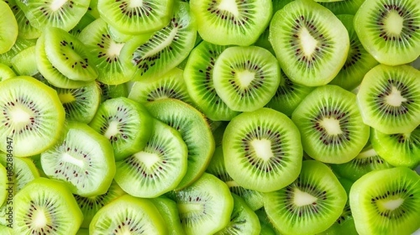 Fototapeta Sliced kiwi fruit creating a refreshing nature vibe