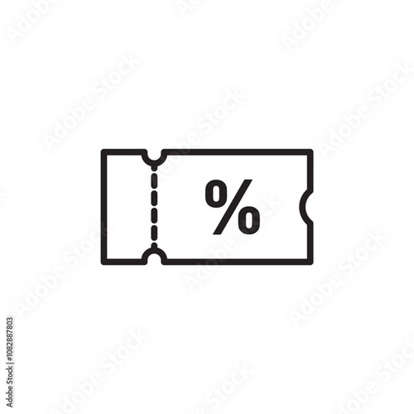 Fototapeta Ticket thin line vector icon.