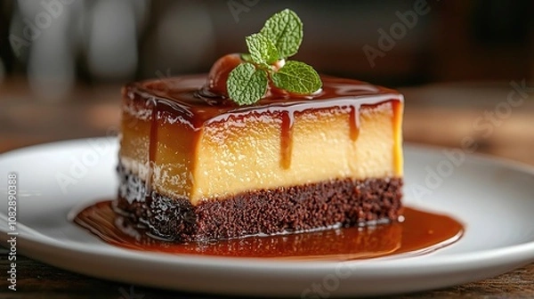 Obraz Mexican choco flan, chocolate flan cake