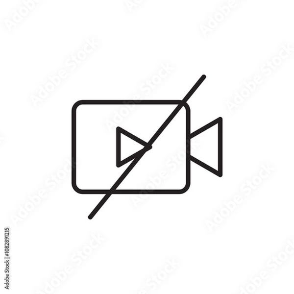 Fototapeta Video Off thin line vector icon.