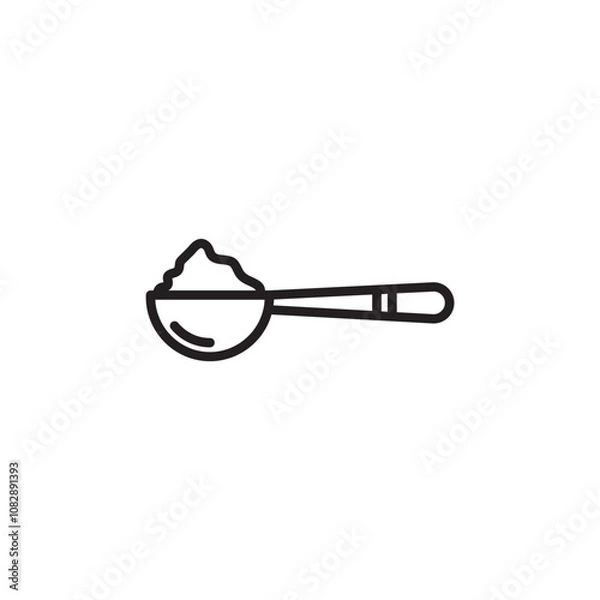Fototapeta Full Spoon thin line vector icon.