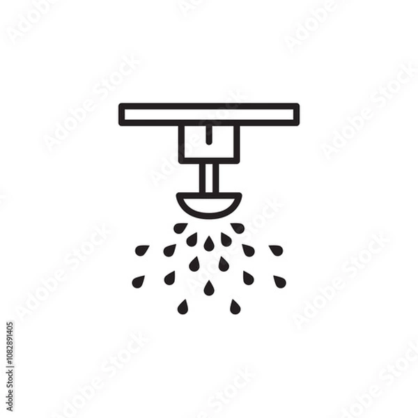 Fototapeta Irrigation thin line vector icon.