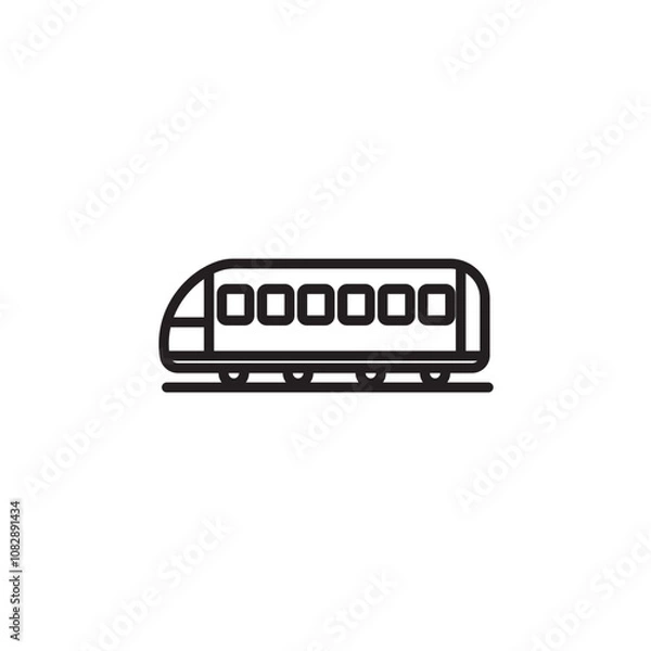 Fototapeta Monorail thin line vector icon.