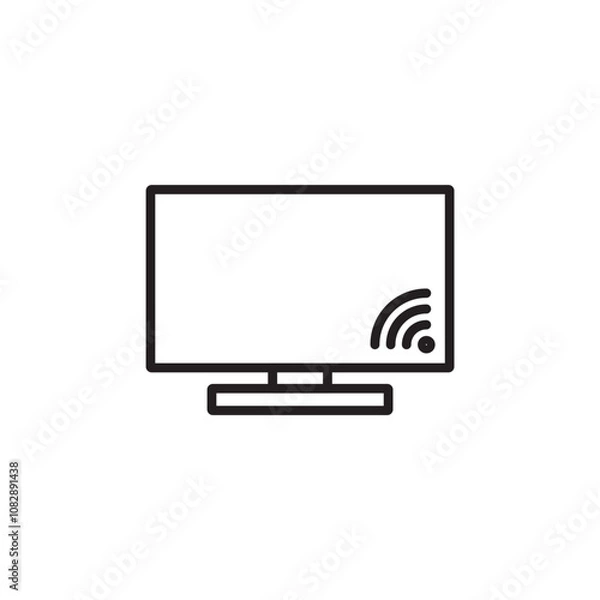 Fototapeta Smart Television thin line vector icon.