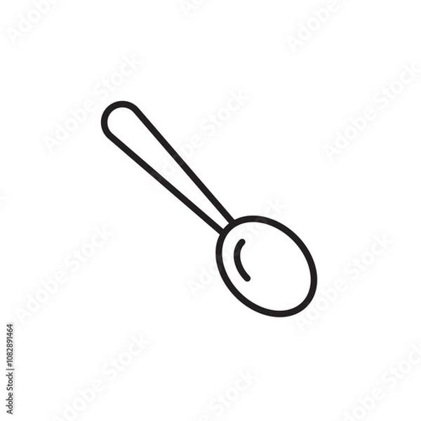Fototapeta Spoon thin line vector icon.