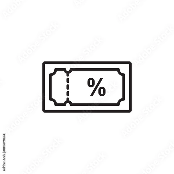 Fototapeta Voucher thin line vector icon.
