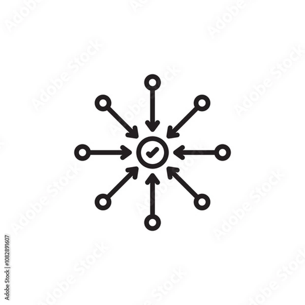 Fototapeta Centralized thin line vector icon.