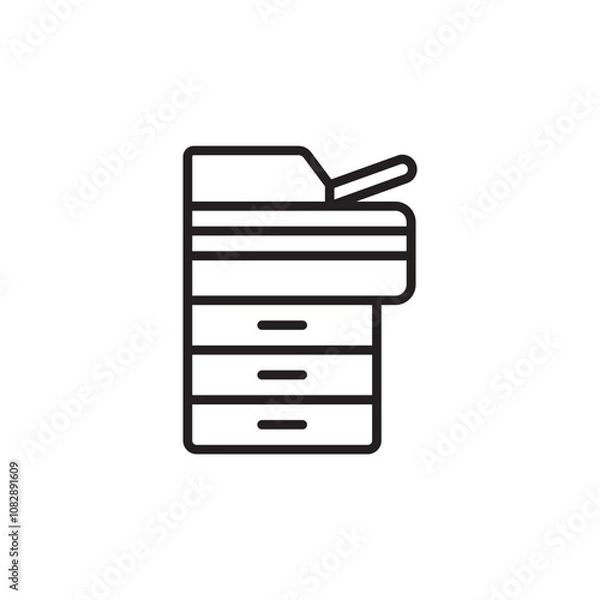 Fototapeta Copy Machine thin line vector icon.