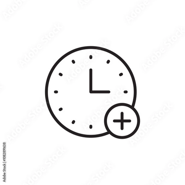 Fototapeta Extra Hours thin line vector icon.