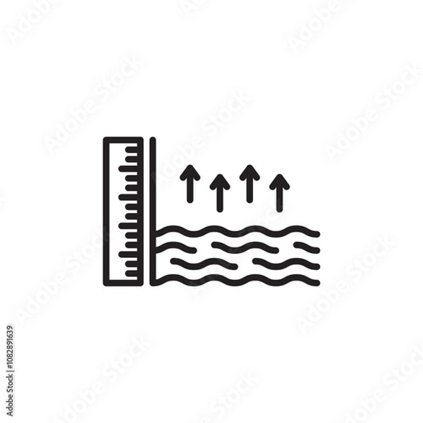 Fototapeta Sea Level thin line vector icon.